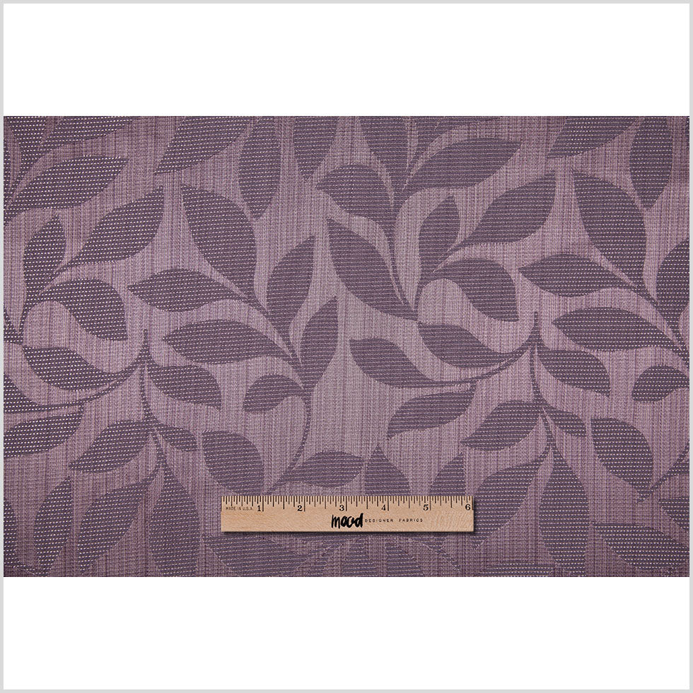 Plum Satiny Woven Leaves Jacquard Full