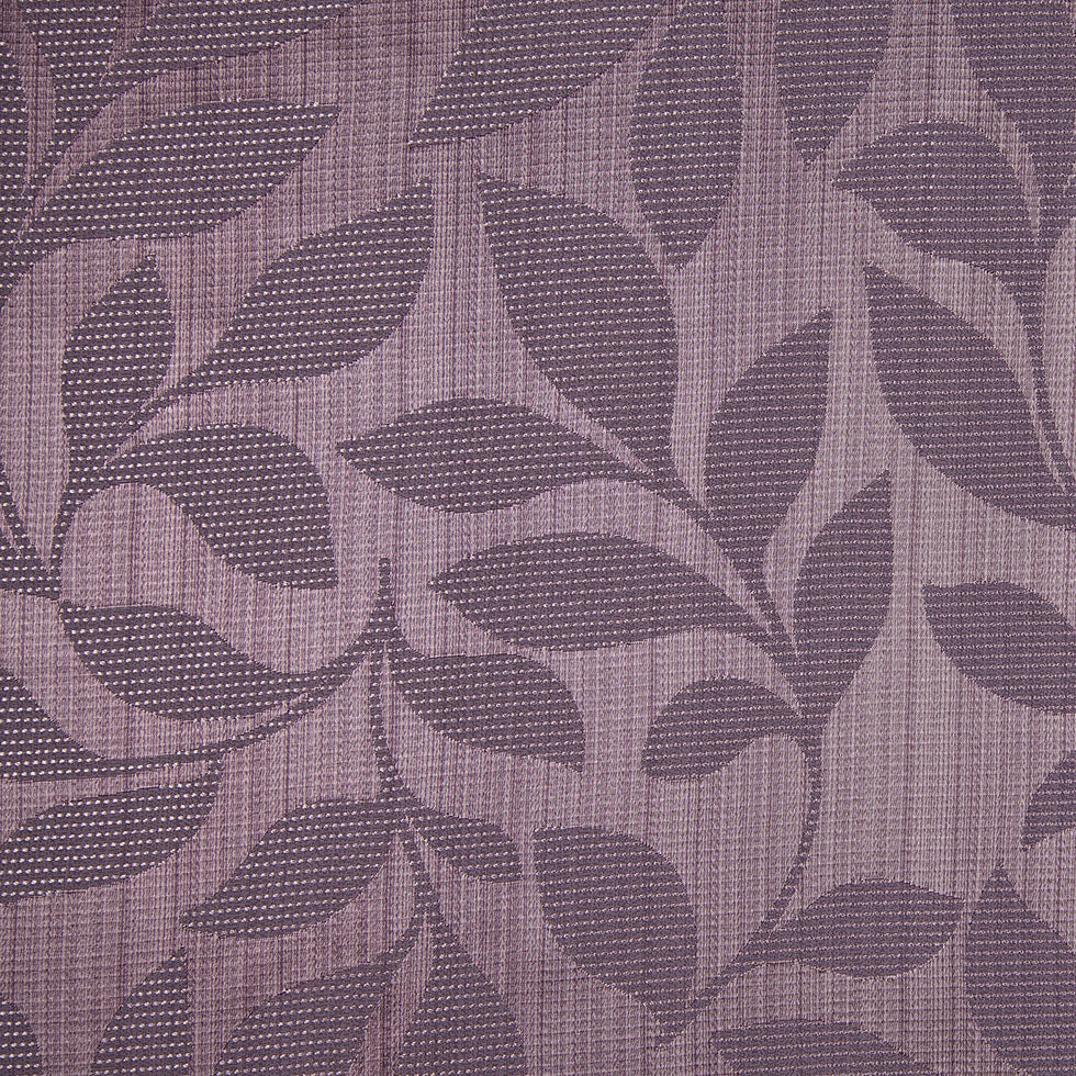 Plum Satiny Woven Leaves Jacquard