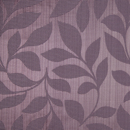 Plum Satiny Woven Leaves Jacquard
