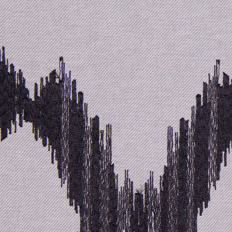 Gray and Black Embroidered Diamonds Woven - Detail