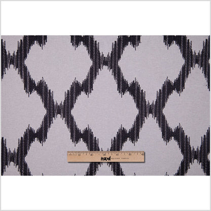 Gray and Black Embroidered Diamonds Woven - Full