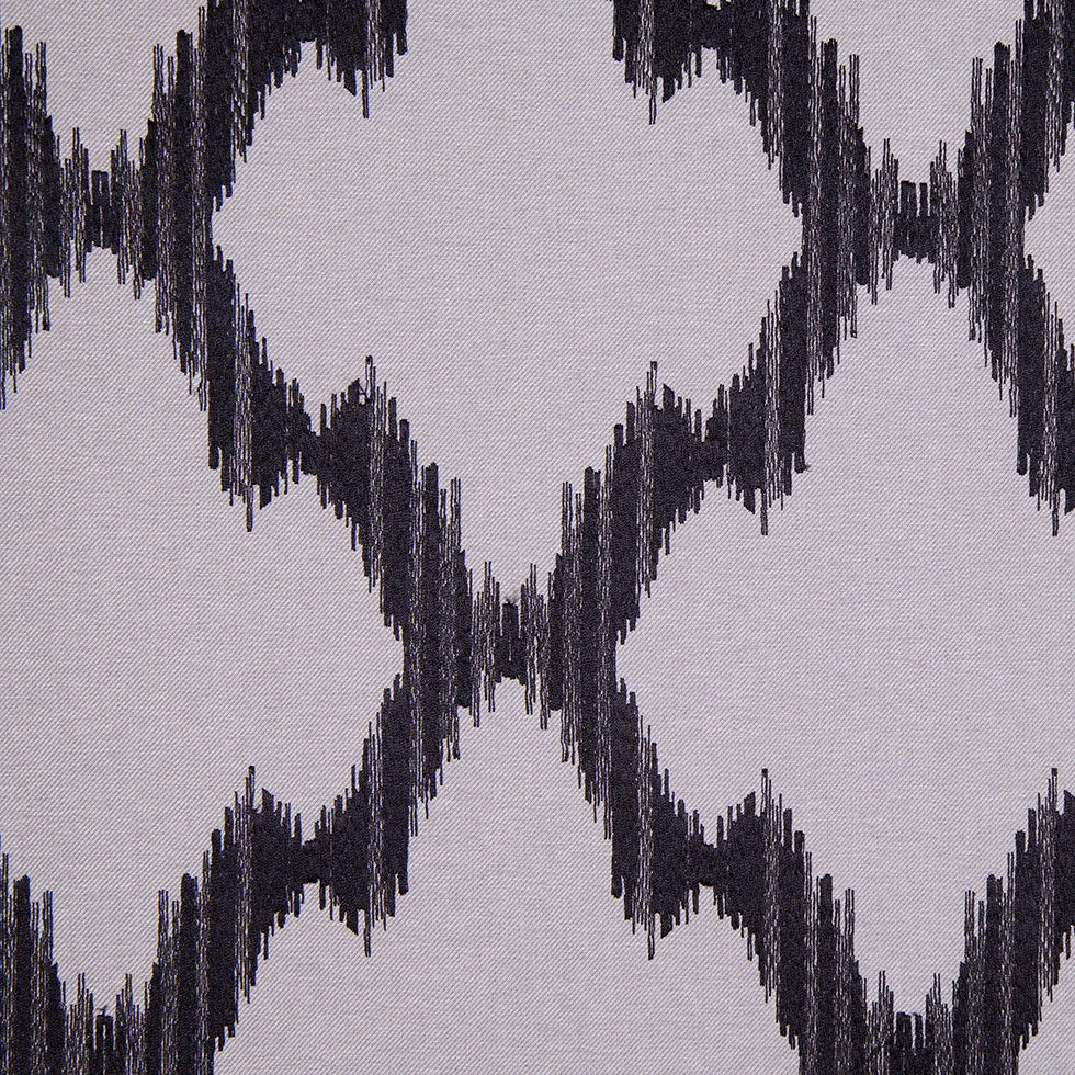 Gray and Black Embroidered Diamonds Woven