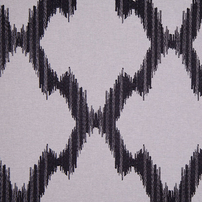 Gray and Black Embroidered Diamonds Woven