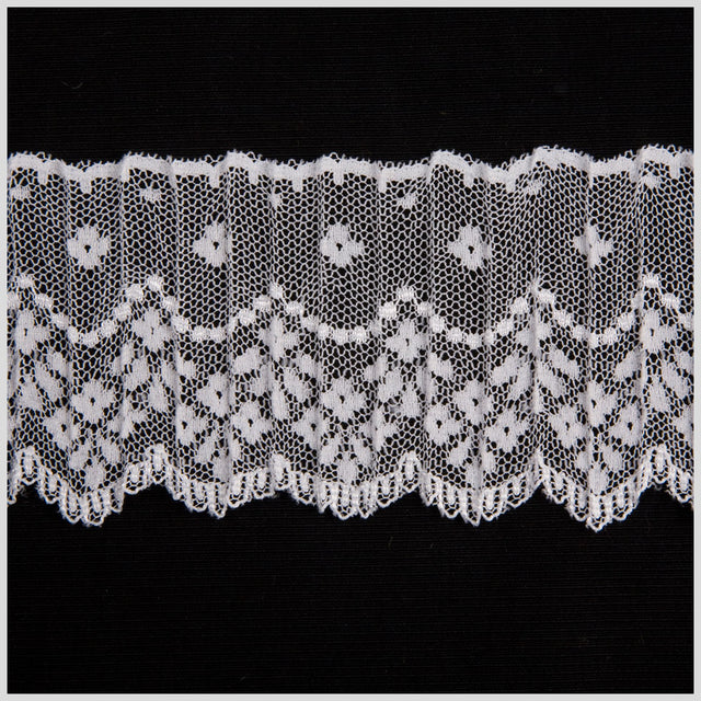 2.5 White Pleated Lace