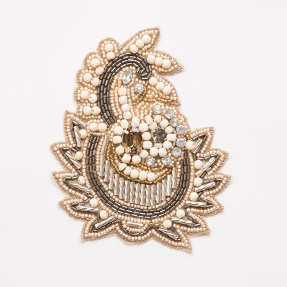 Champagne Beaded Rhinestone Applique - 4.5