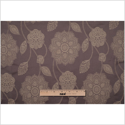 Gold and Brown Floral Satin Jacquard - Full