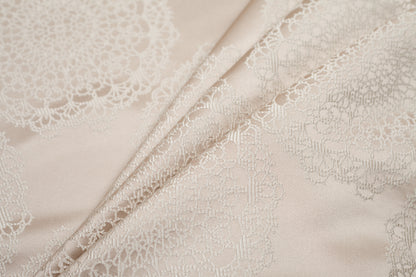 Champagne and Pale Gold Satin Jacquard Folded