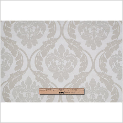 Pale Gold Floral Damask-Pattern Satin Jacquard - Full