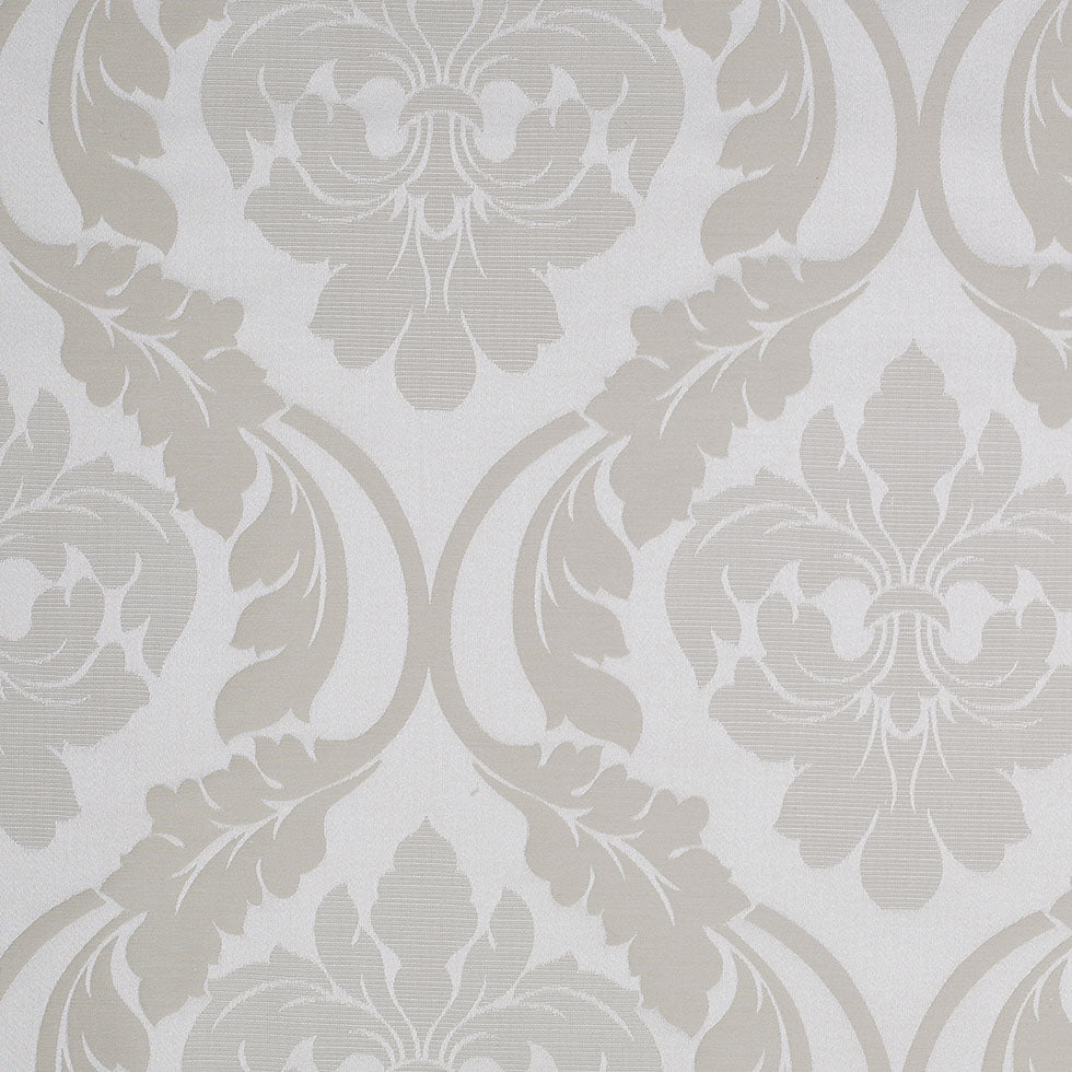 Pale Gold Floral Damask-Pattern Satin Jacquard