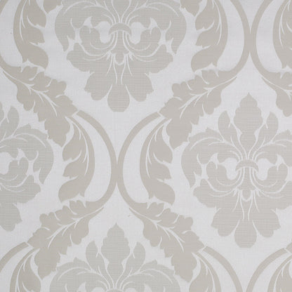 Pale Gold Floral Damask-Pattern Satin Jacquard