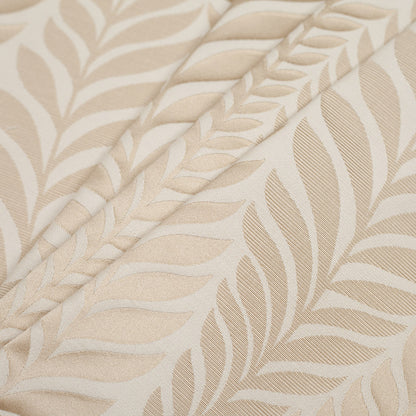 Beige and Light Beige Leafy Satin Jaquard - Folded