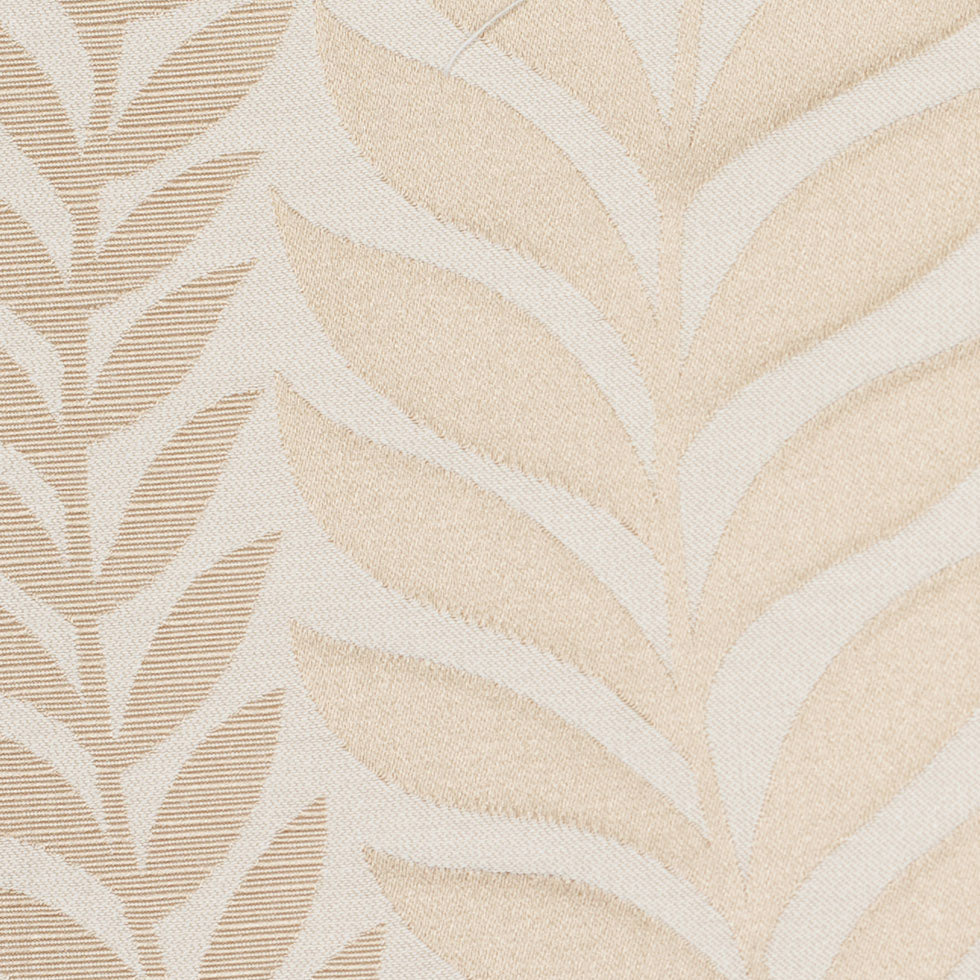Beige and Light Beige Leafy Satin Jaquard - Detail