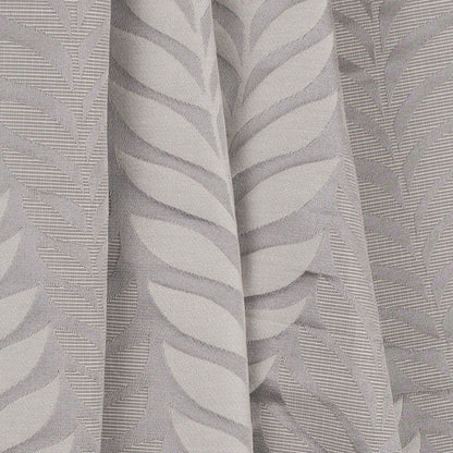 Silver Tone-on-Tone Leaves Satin Jacquard Folded