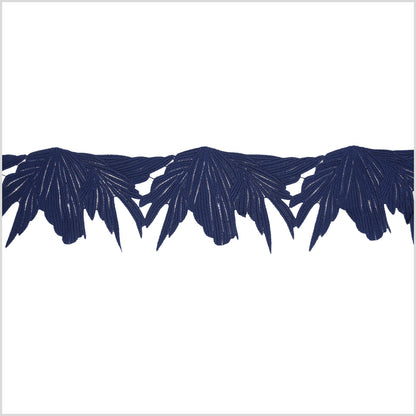 5" Metallic Dark Navy Lace Trim
