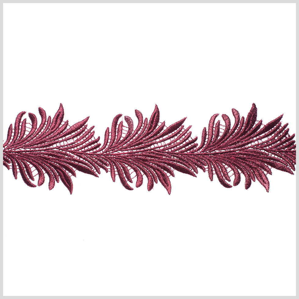4 Metallic Burgundy Lace Trim
