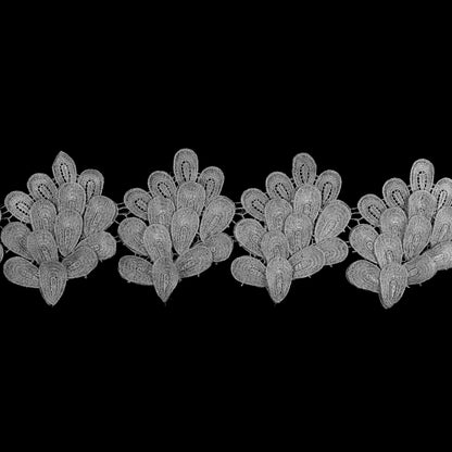 Metallic Silver 3D Lace Trim - 5.5