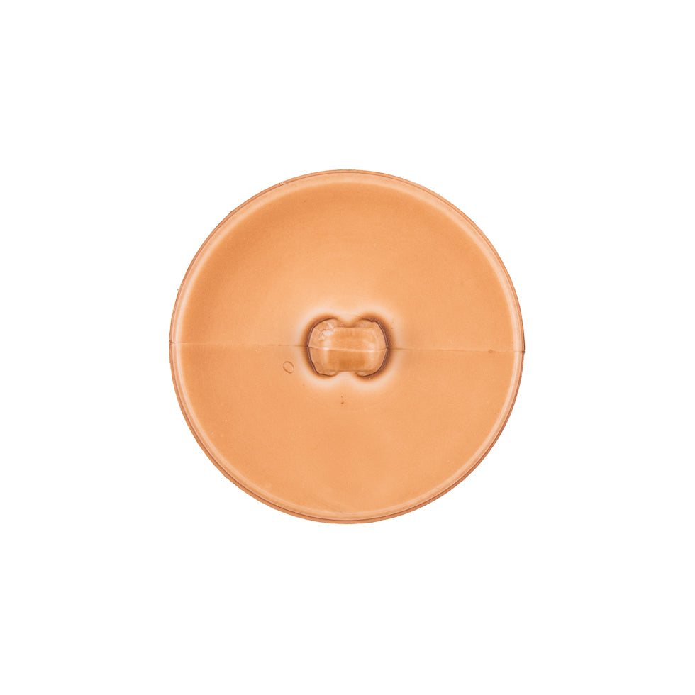 Italian Light Brown Top-Stitched Plastic Shank Back Button - 36L/23mm Detail