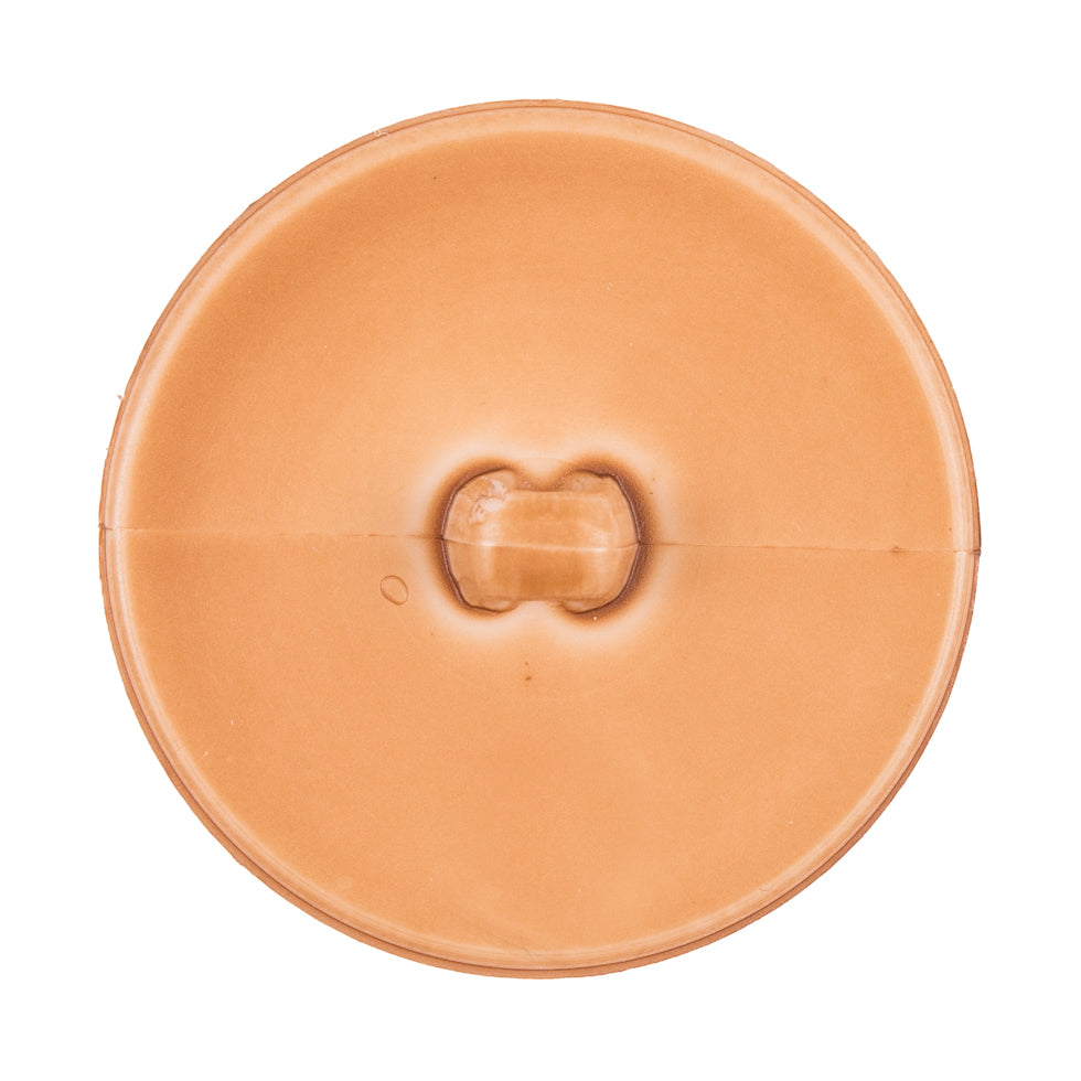 Italian Light Brown Top-Stitched Plastic Shank Back Button - 54L/34mm Detail