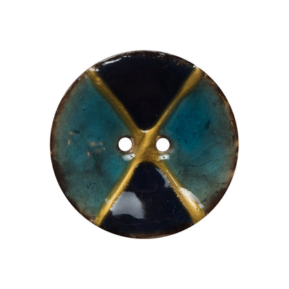 Italian Blue Coconut Button - 40L/25mm
