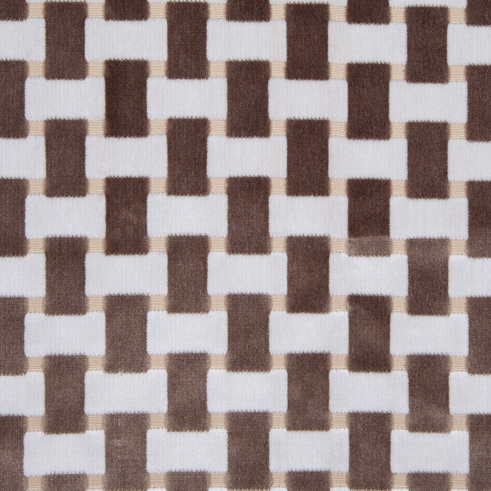 Pewter Lattice Work Cut Velvet Home Decor Fabric