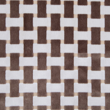 Pewter Lattice Work Cut Velvet Home Decor Fabric