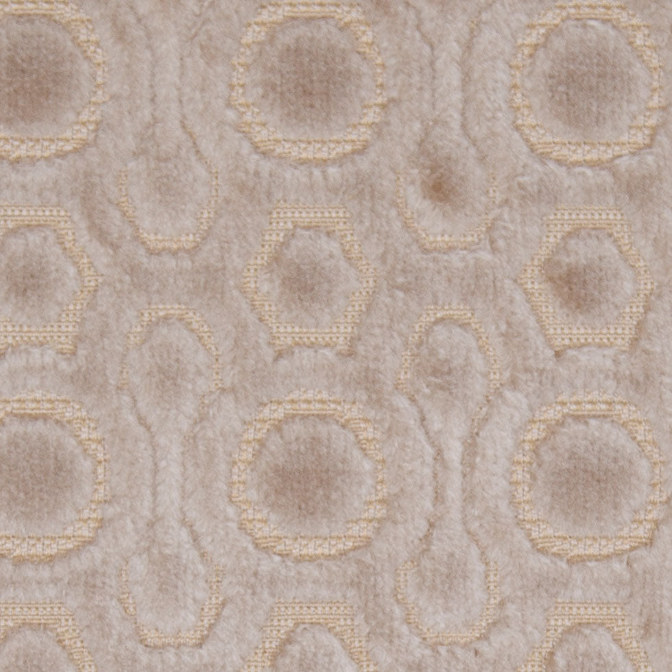 Flax Geometric Pattern Cut Velvet Home Decor Fabric Detail