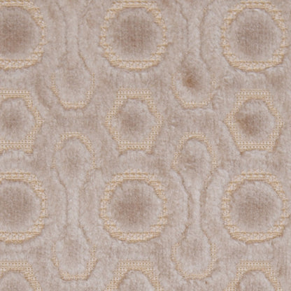Flax Geometric Pattern Cut Velvet Home Decor Fabric Detail