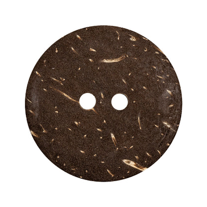 Italian Beige and Silver Swirls Etched Coconut Button - 48L/30.5mm - Detail