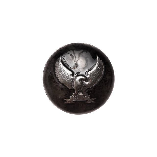 Italian Silver Metal Shank Back Button - 24L/15mm