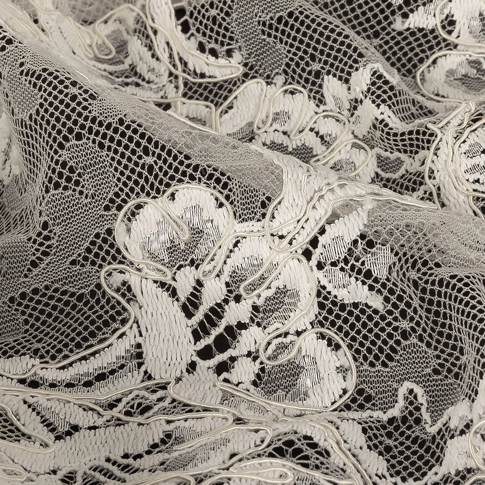 Corded Lace - Sweet Corn Floral Detail