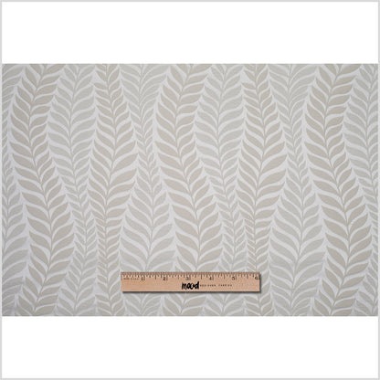 Champagne Tone-on-Tone Leaves Satin Jacquard - Full