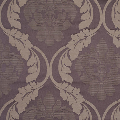 Iron Brown Floral Damask-Pattern Satin Jacquard