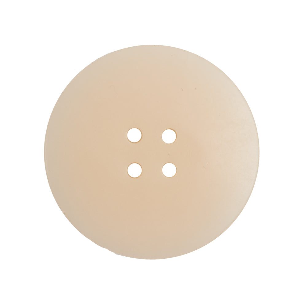Plastic 4-Hole Button Made in Italy - 44L/28mm - Ivory Striations Dish Shaped Detail