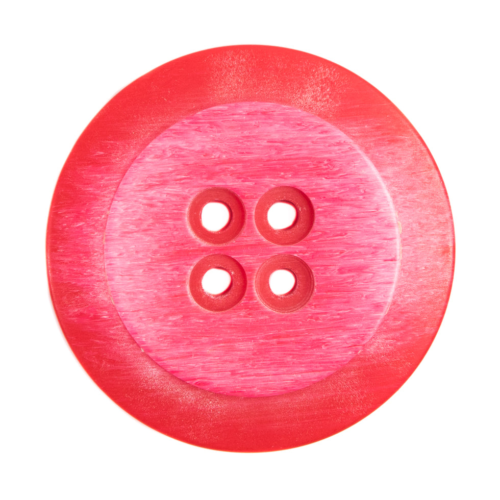 Italian Red Plastic Button - 54L/34mm