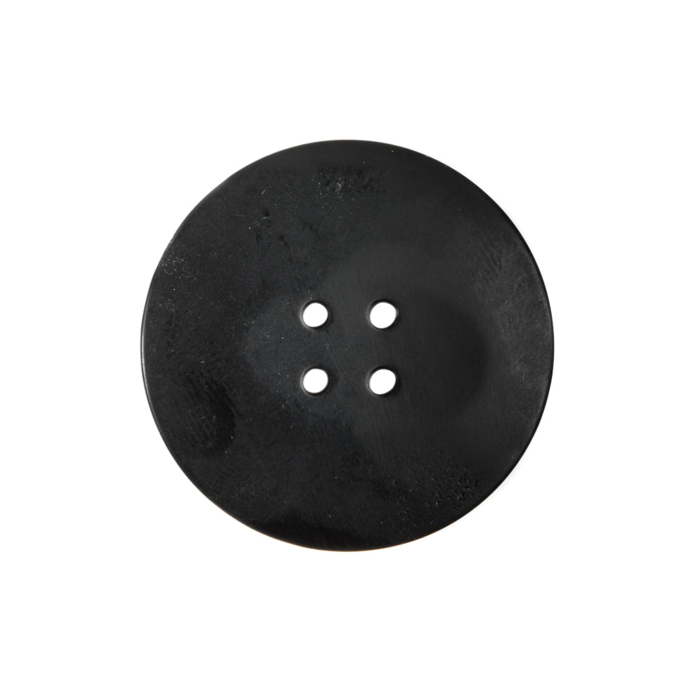 Plastic 4-Hole Button Made in Italy - 36L/23mm - Navy Striations Dish Shaped Detail
