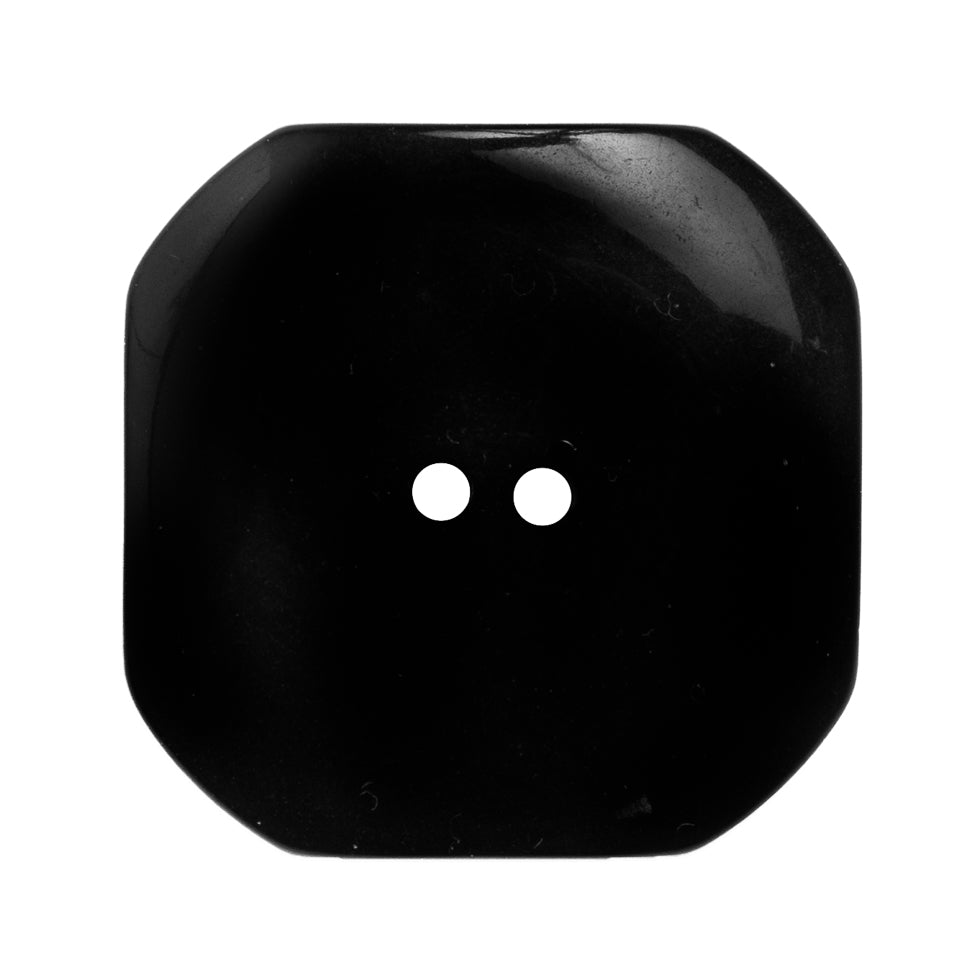 Italian Black Plastic Button - 54L/34mm - Detail