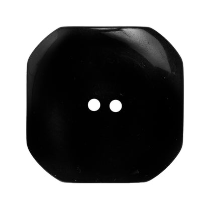 Italian Black Plastic Button - 54L/34mm - Detail