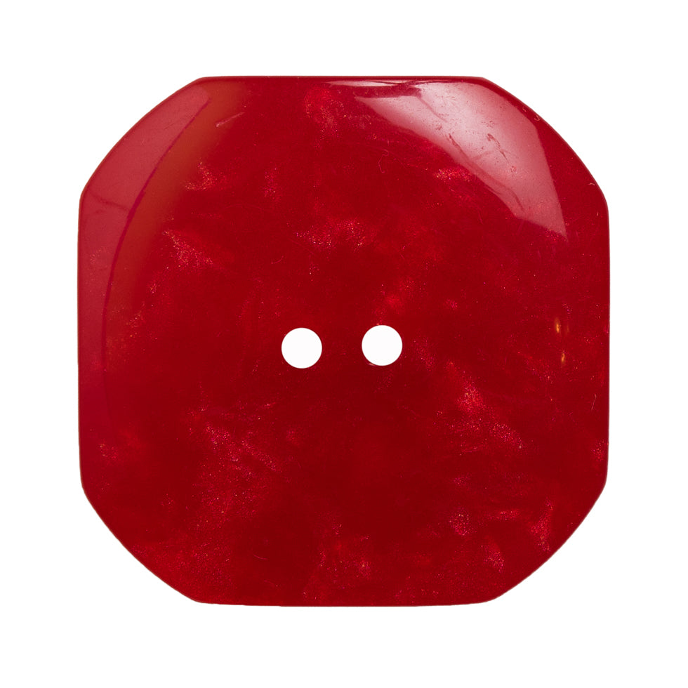 Italian Red Plastic Button - 54L/34mm - Detail