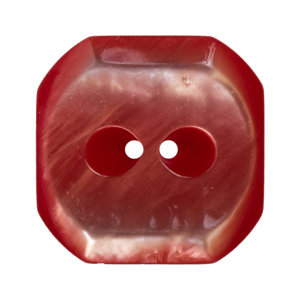 Italian Red Plastic Button - 54L/34mm