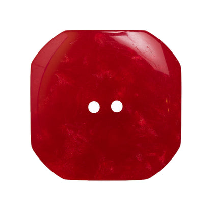 Italian Red Plastic Button - 44L/28mm - Detail