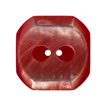 Italian Red Plastic Button - 44L/28mm