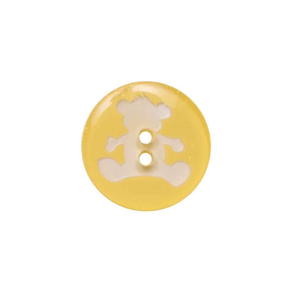 Italian Yellow Bear Plastic Button - 24L/15mm