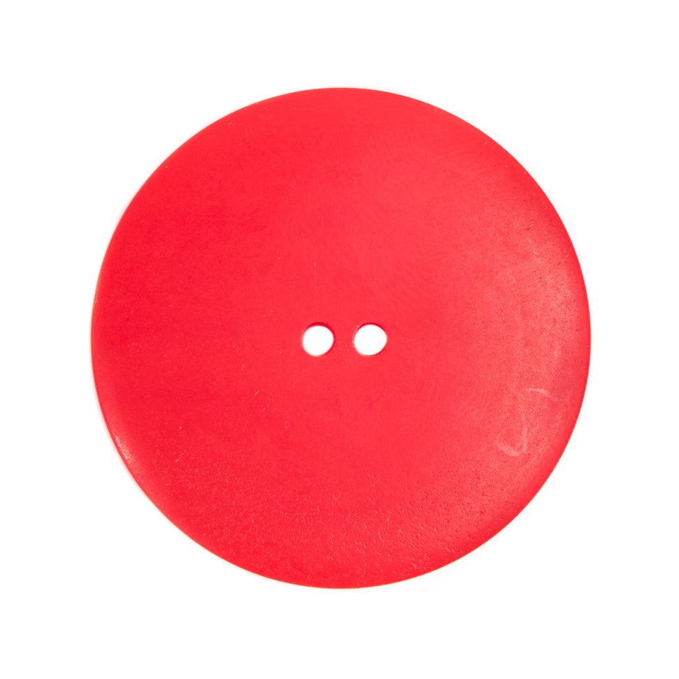 Italian Red Plastic Button - 44L/28mm - Detail