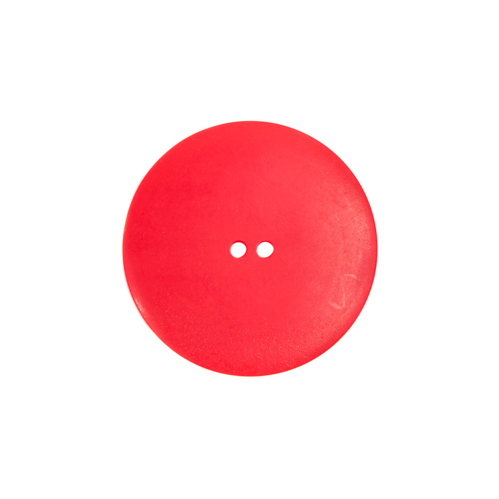 Italian Red Plastic Button - 36L/23mm - Detail