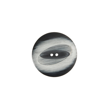 Italian Black/Silver Plastic Button - 28L/18mm