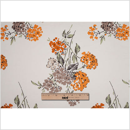 Fawn Illustrated Flowers Cotton Woven Full