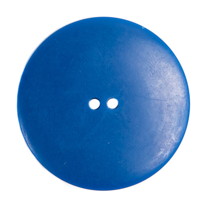 Plastic 2-Hole Button Made in Italy - 54L/34mm - Bright Blue Woodgrain with Ovals Detail