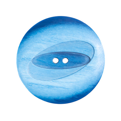 Italian Blue Plastic Button - 44L/28mm