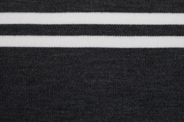 Dark Gray Striped Acrylic 6.5 x 64 Rib Knit Trim