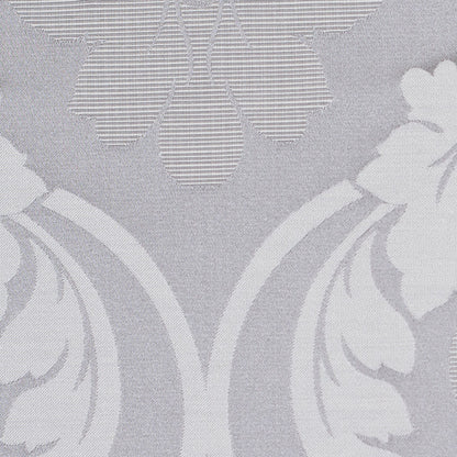 Silver Floral Damask-Pattern Satin Jacquard Detail